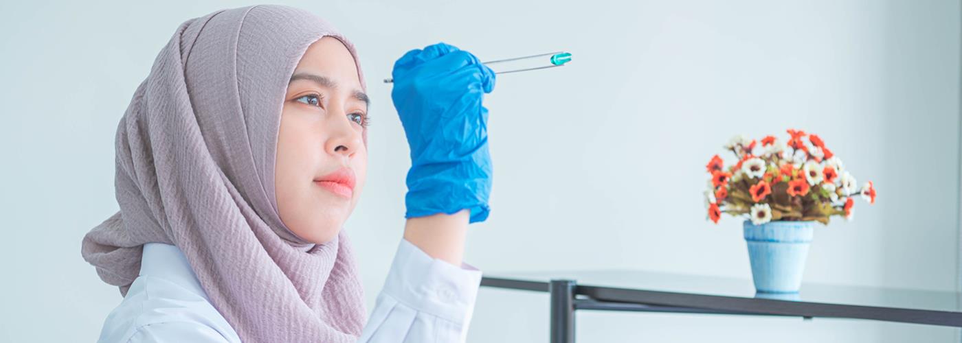doctor checking specimen